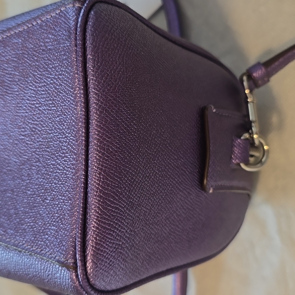 Coach Bennett Satchel Crossbody Purse Metallic Purple - Picture 11 of 12